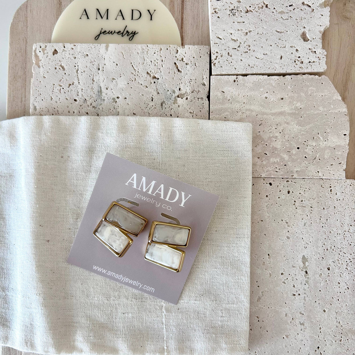 Statement Rectangle post earrings waterproof geometric