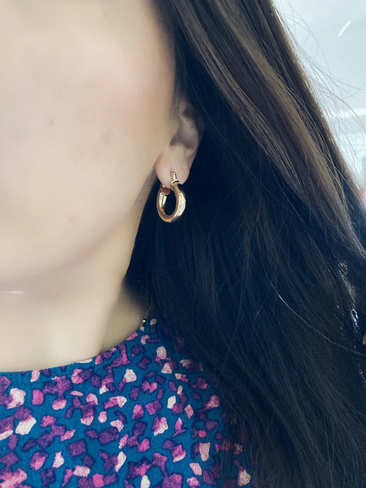5mm Thick Hoop Earrings 18k GOLD FILLED 25mm Lightweight