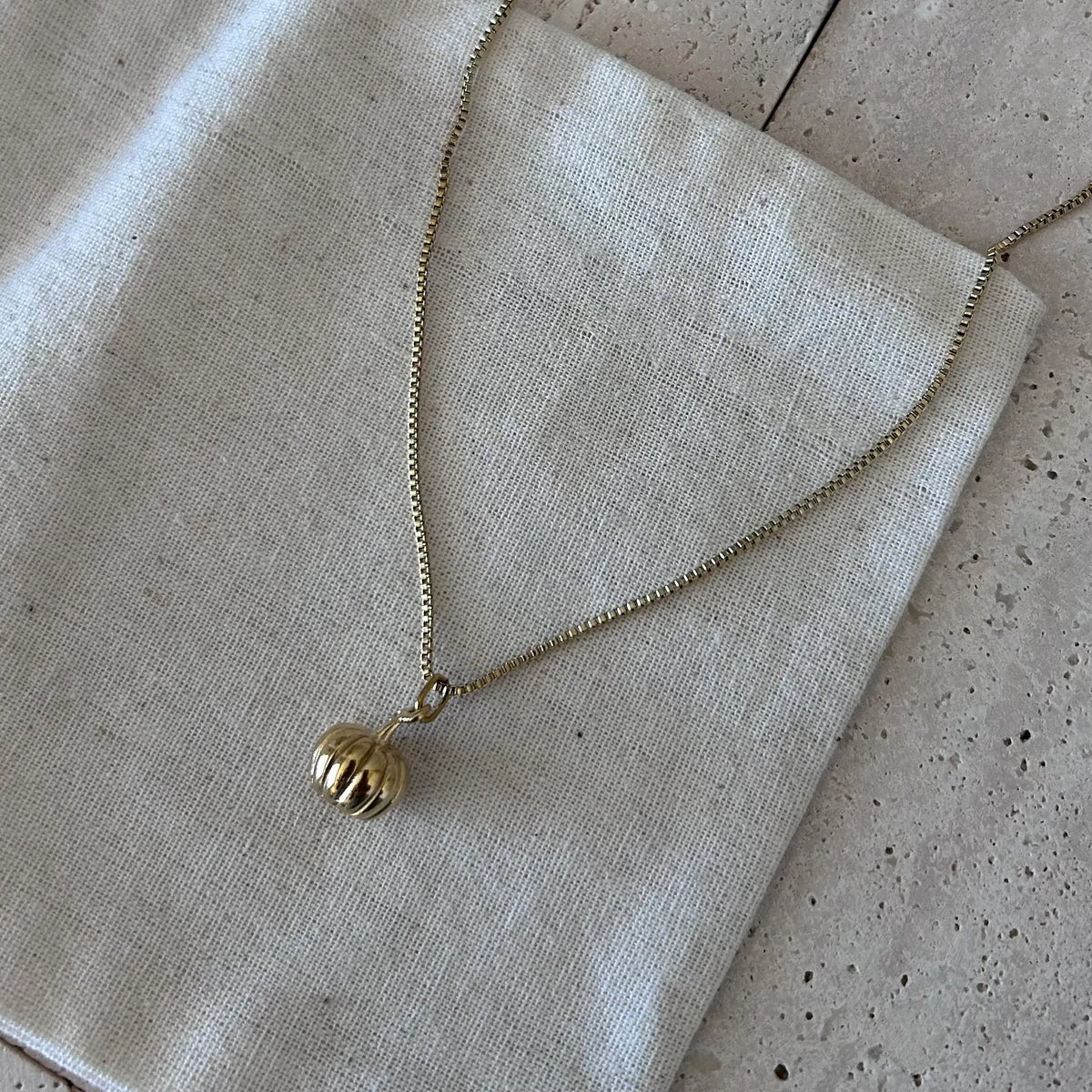 Pumpkin Necklace | 18K Gold Plated | Tarnish-Resistant Fall