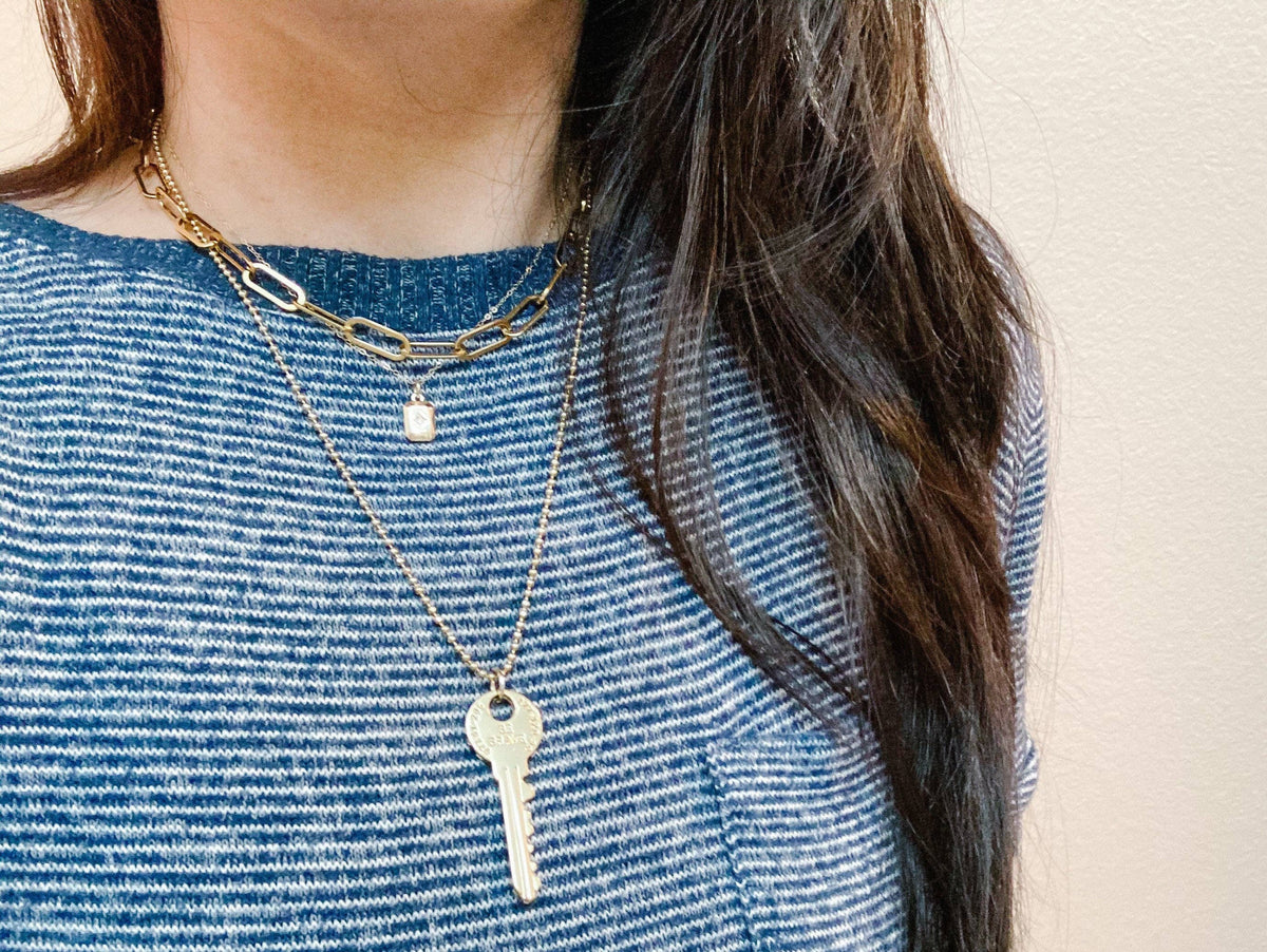 North Star Medallion Charm Pendant Necklace 18k gold filled