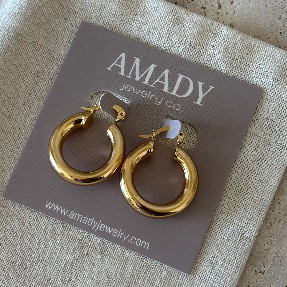 20mm 18k Gold Filled Thick Hoop Earrings hoops