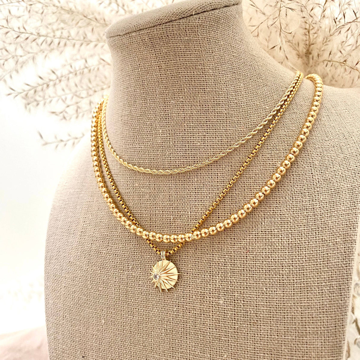 Sunburst sunrise zirconia gold plated necklace silver ombre