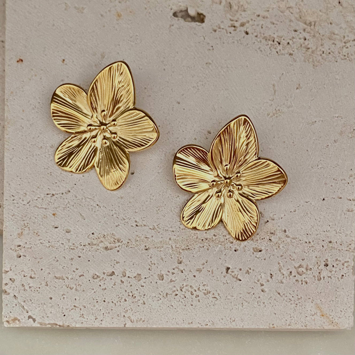 Flower Bold Statement Earring 18k Gold Plated Lightweight