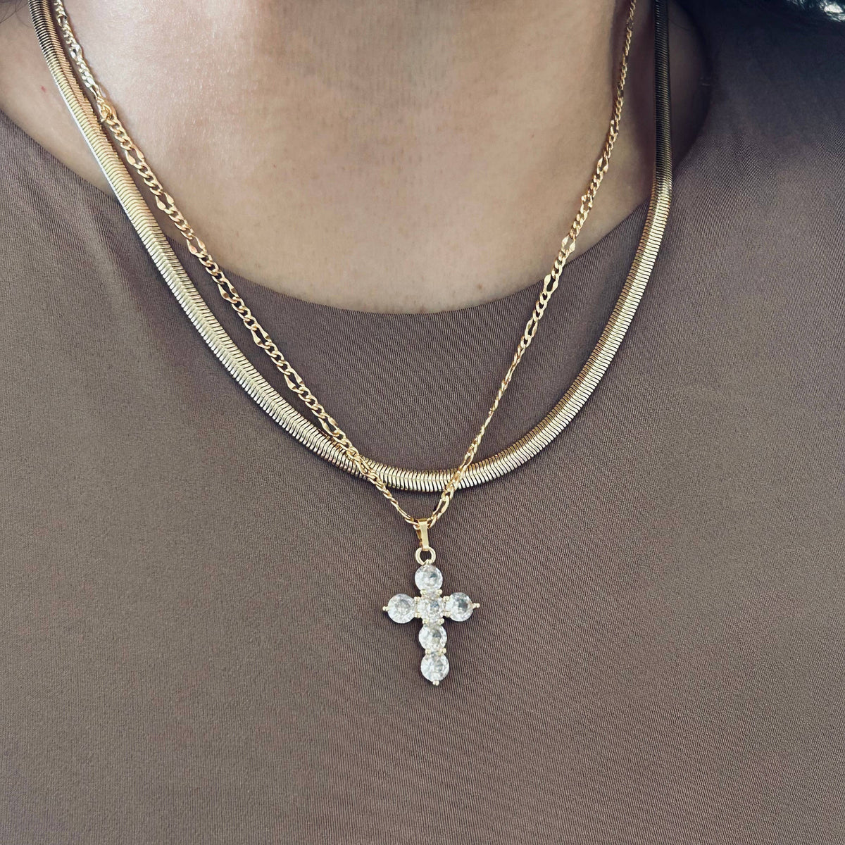 Snake chain herringbone flat link necklace gold filled