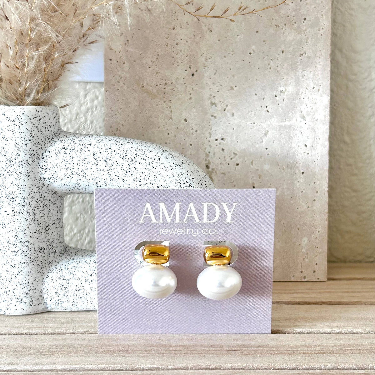 Bold statement Pearls earrings gold plated