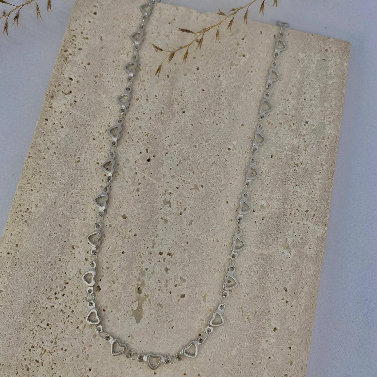Hearts necklace Love Valentines gold silver water resistant