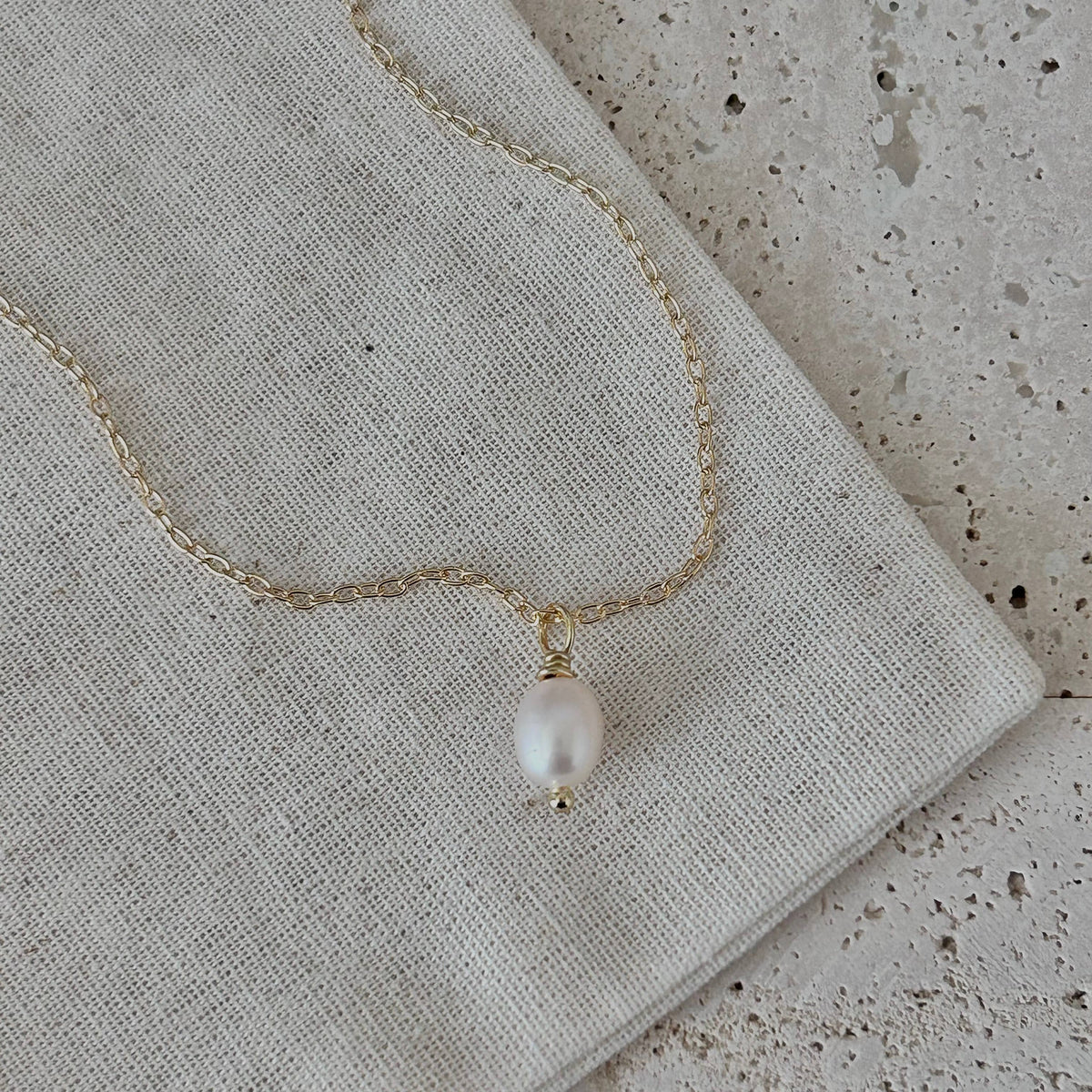 Single Pearl necklace freshwater pearl layering necklaces