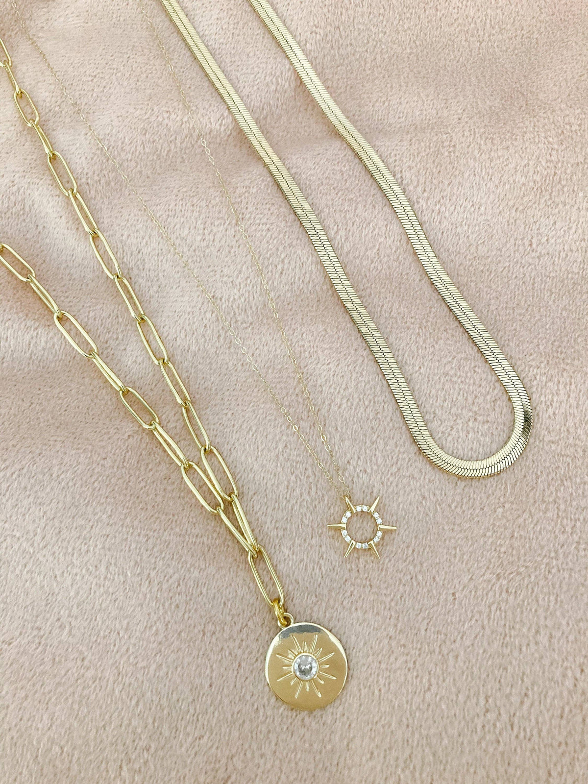 Sun Spikes Star Zirconia Crystals Charmed Necklace