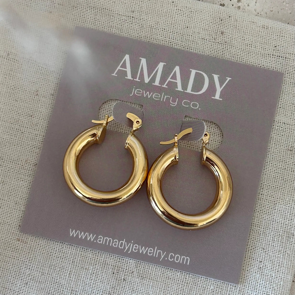 20mm 18k Gold Filled Thick Hoop Earrings hoops