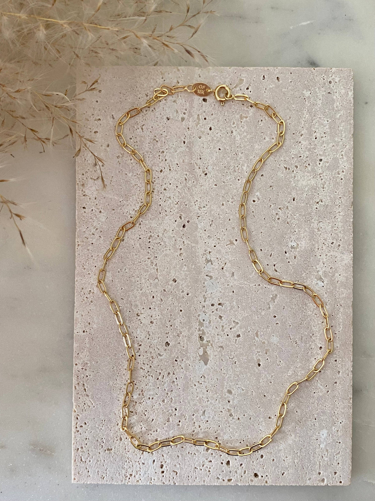 Paperclip layering necklace 18k Gold Filled