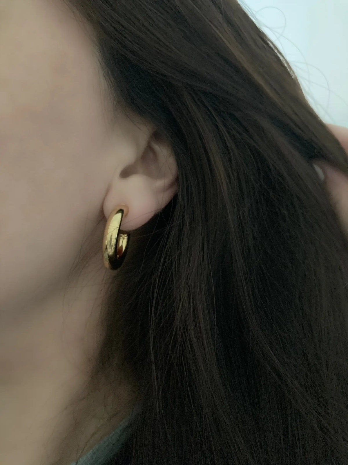 18k Gold Filled Thick Hoop Earrings