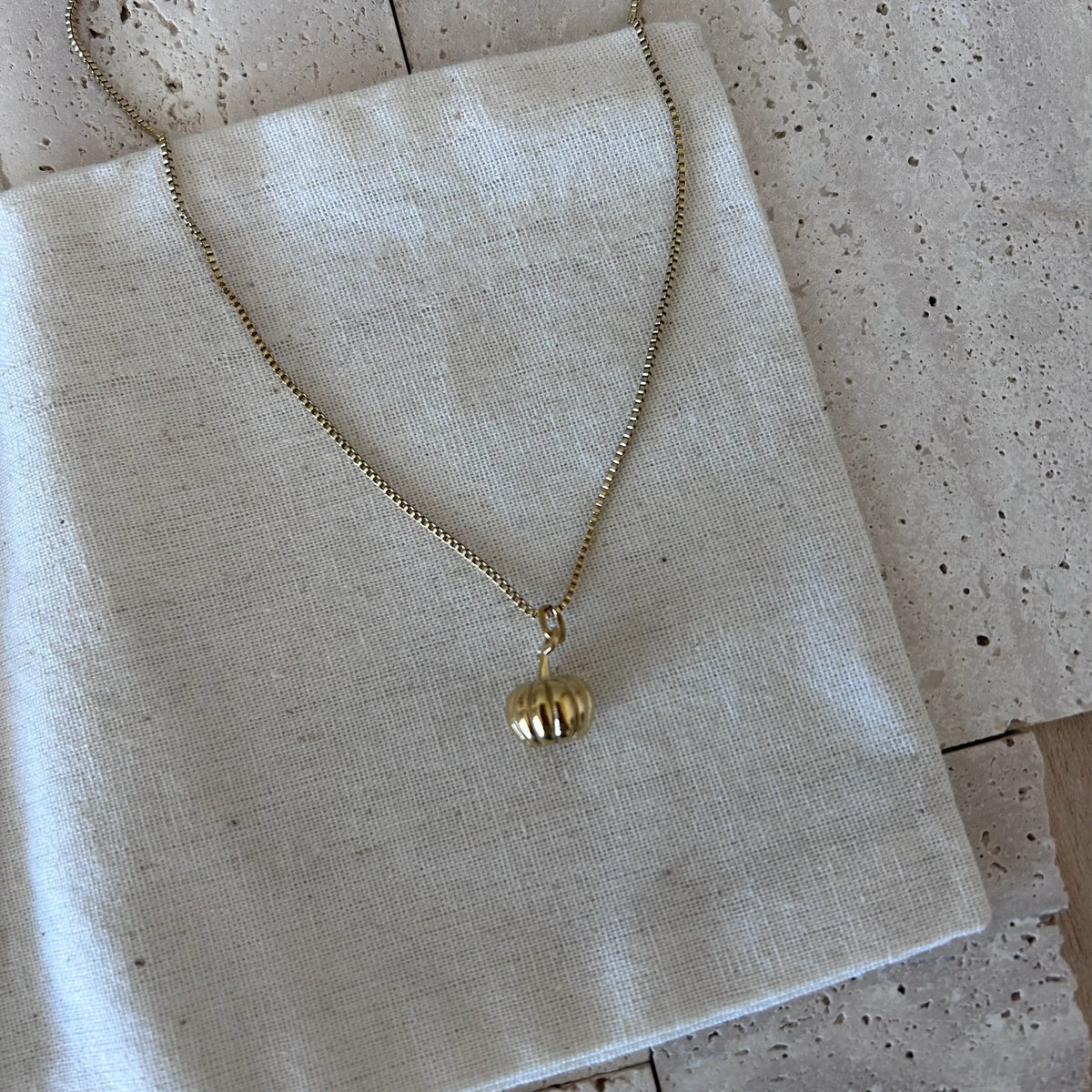 Pumpkin Necklace | 18K Gold Plated | Tarnish-Resistant Fall