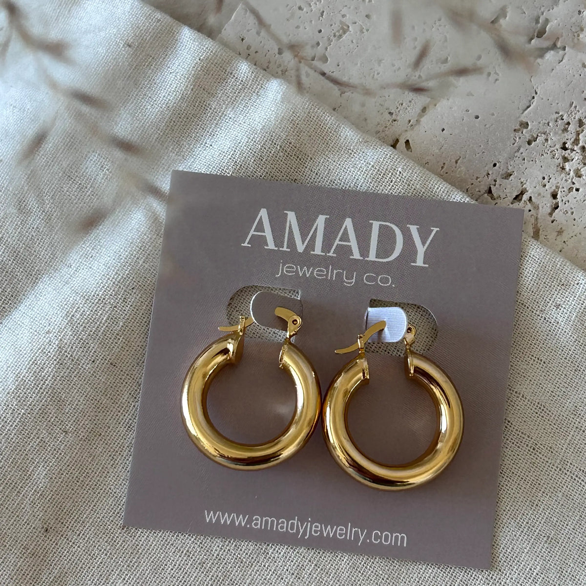 20mm 18k Gold Filled Thick Hoop Earrings hoops