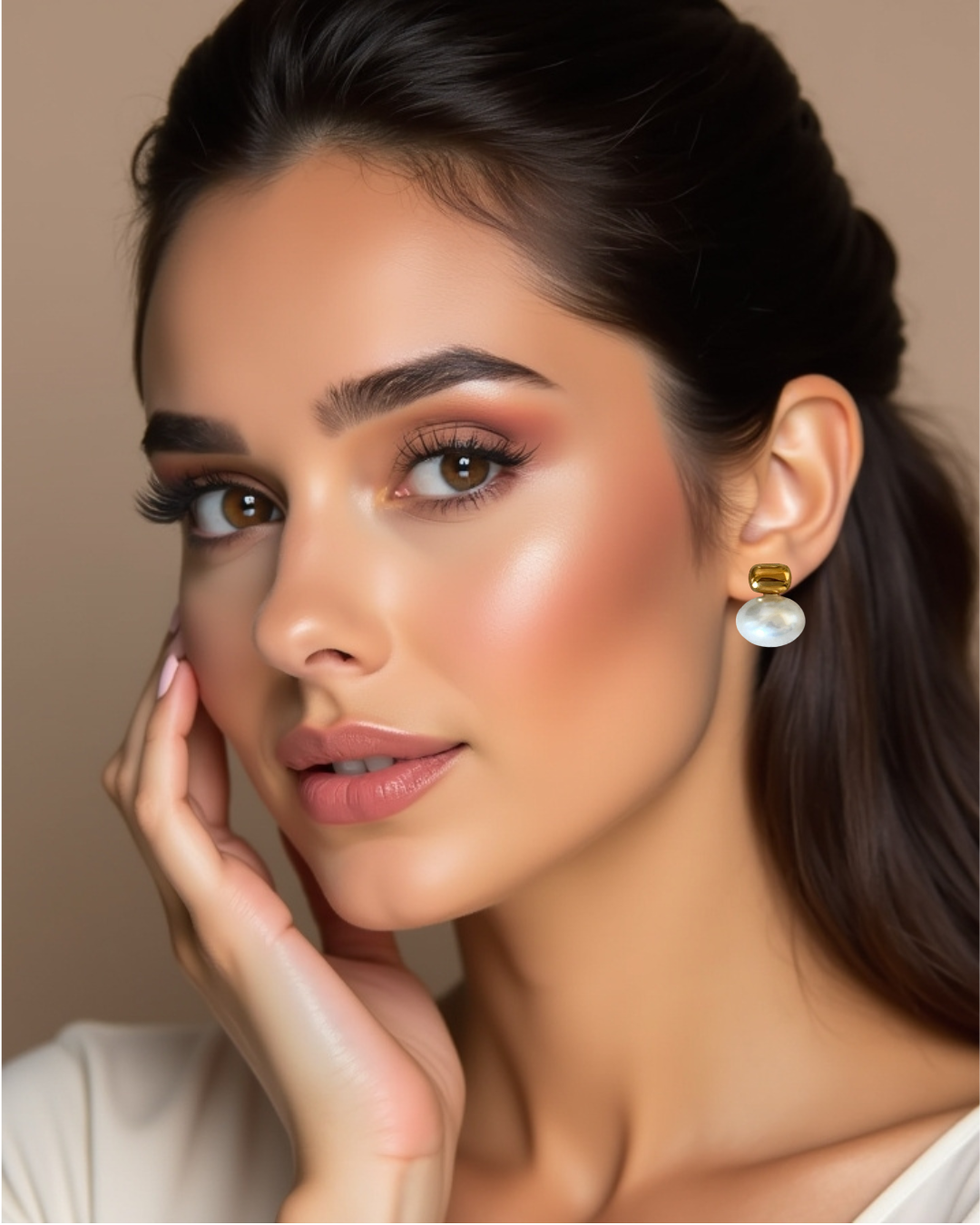 Bold statement Pearls earrings gold plated