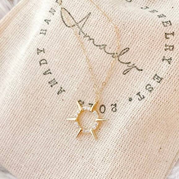 Sun Spikes Star Zirconia Crystals Charmed Necklace