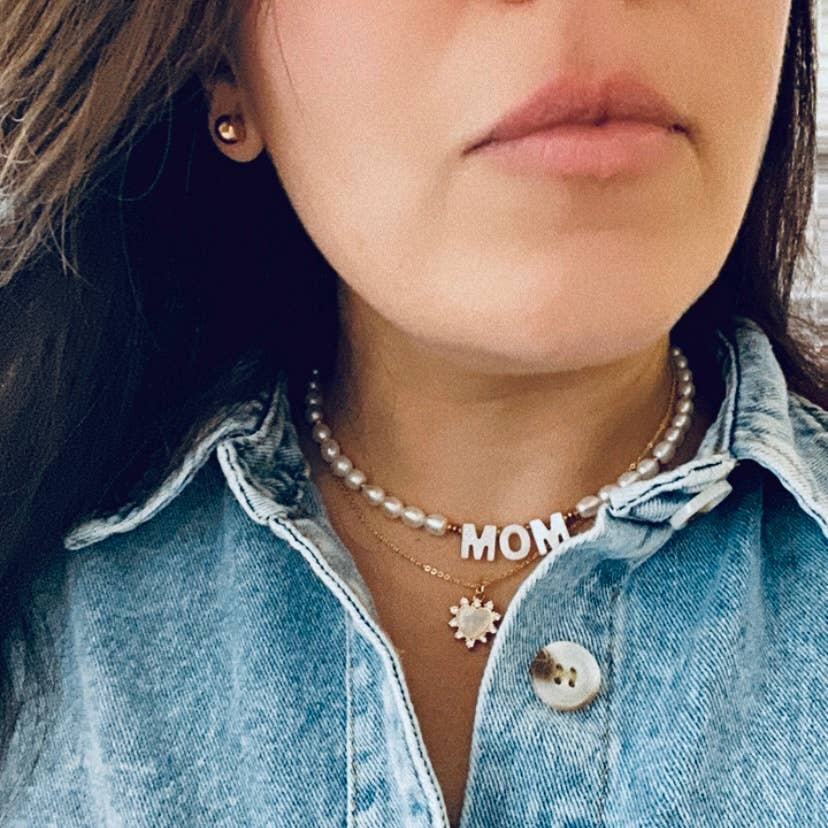 Mom Pearl necklace Mother's Day natural freshwater pearls