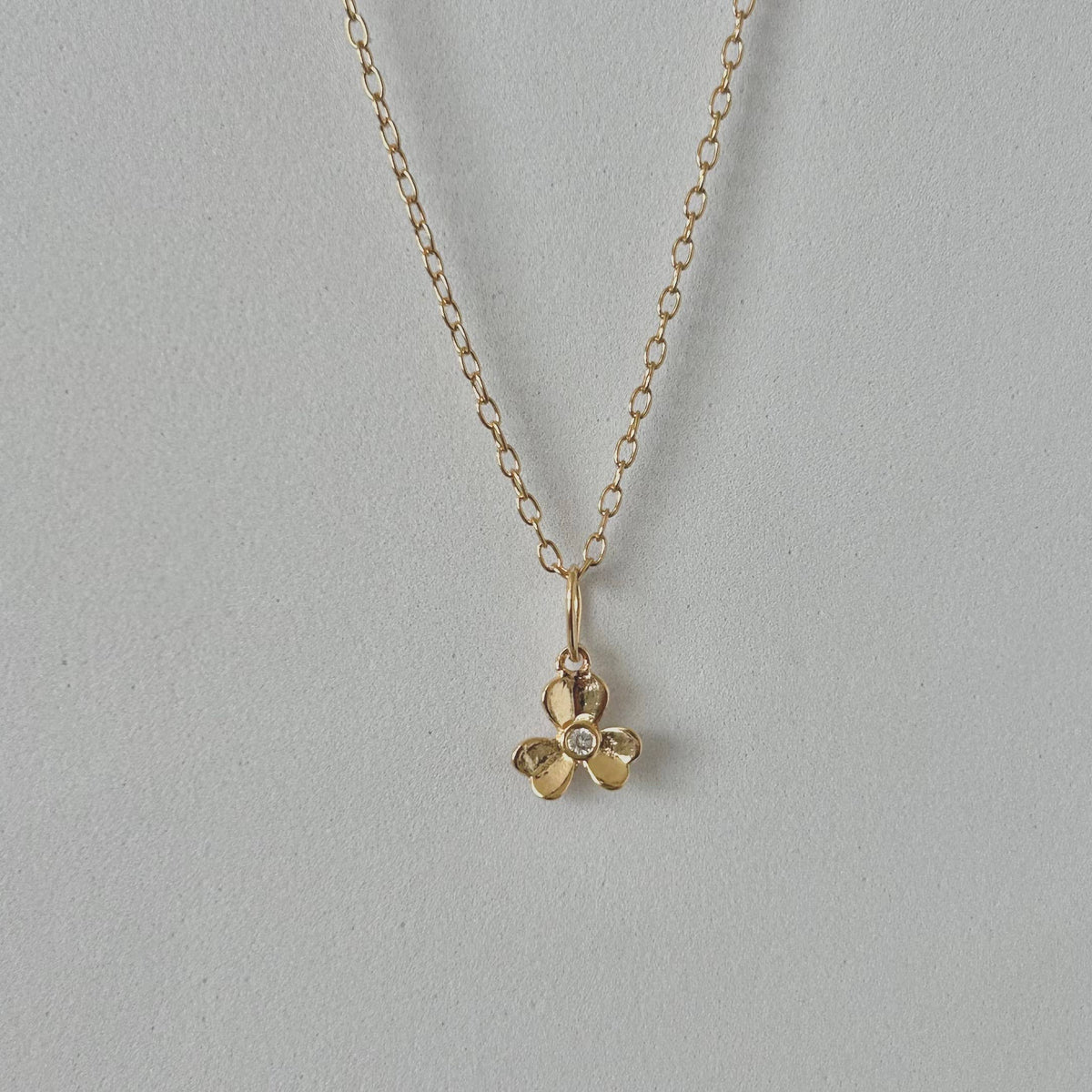 Little Flower Necklace tiny floral pendant charm chain