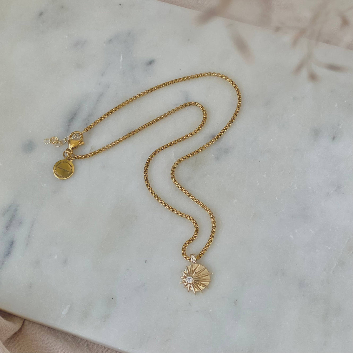 Sunburst sunrise zirconia gold plated necklace silver ombre