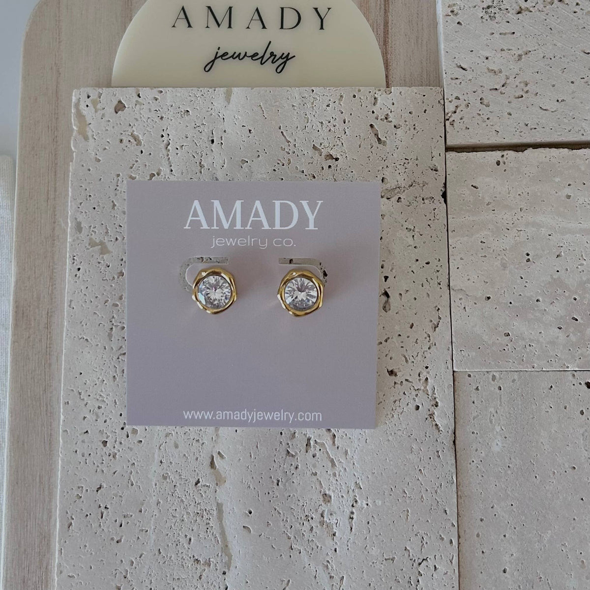 Crystal studs post earrings minimal simple earring
