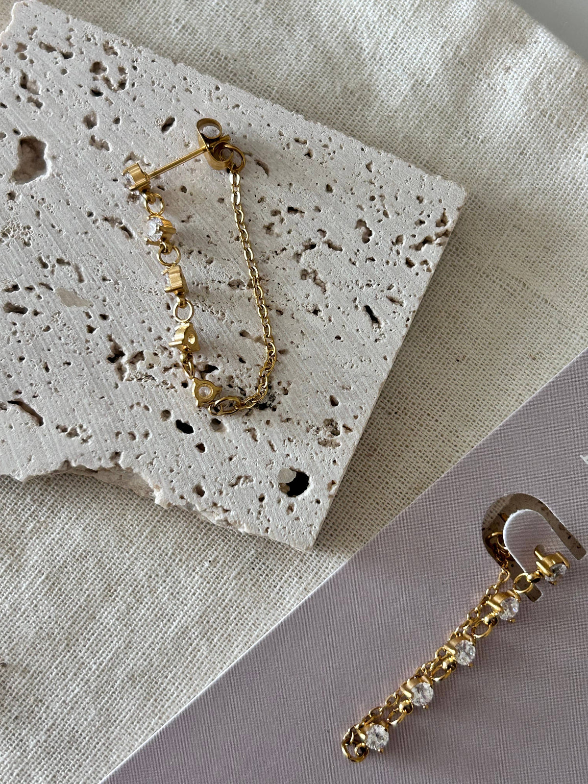 Gold Plated Crystal Dangle Earrings – Lightweight Statement