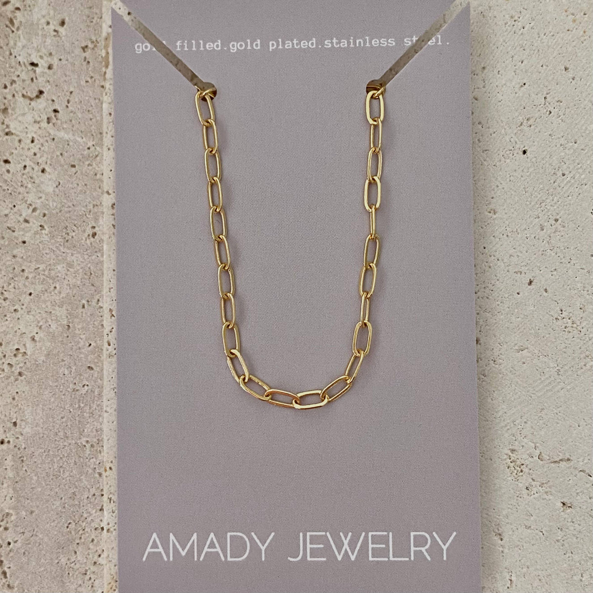 Paperclip layering necklace 18k Gold Filled