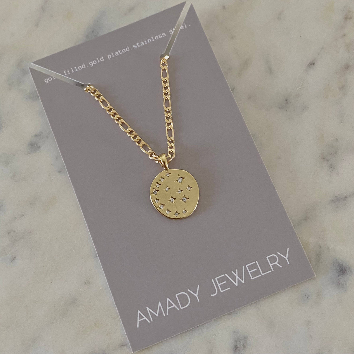 Coin Medallion pendant charm on a 18k Gold Fill cuban chain