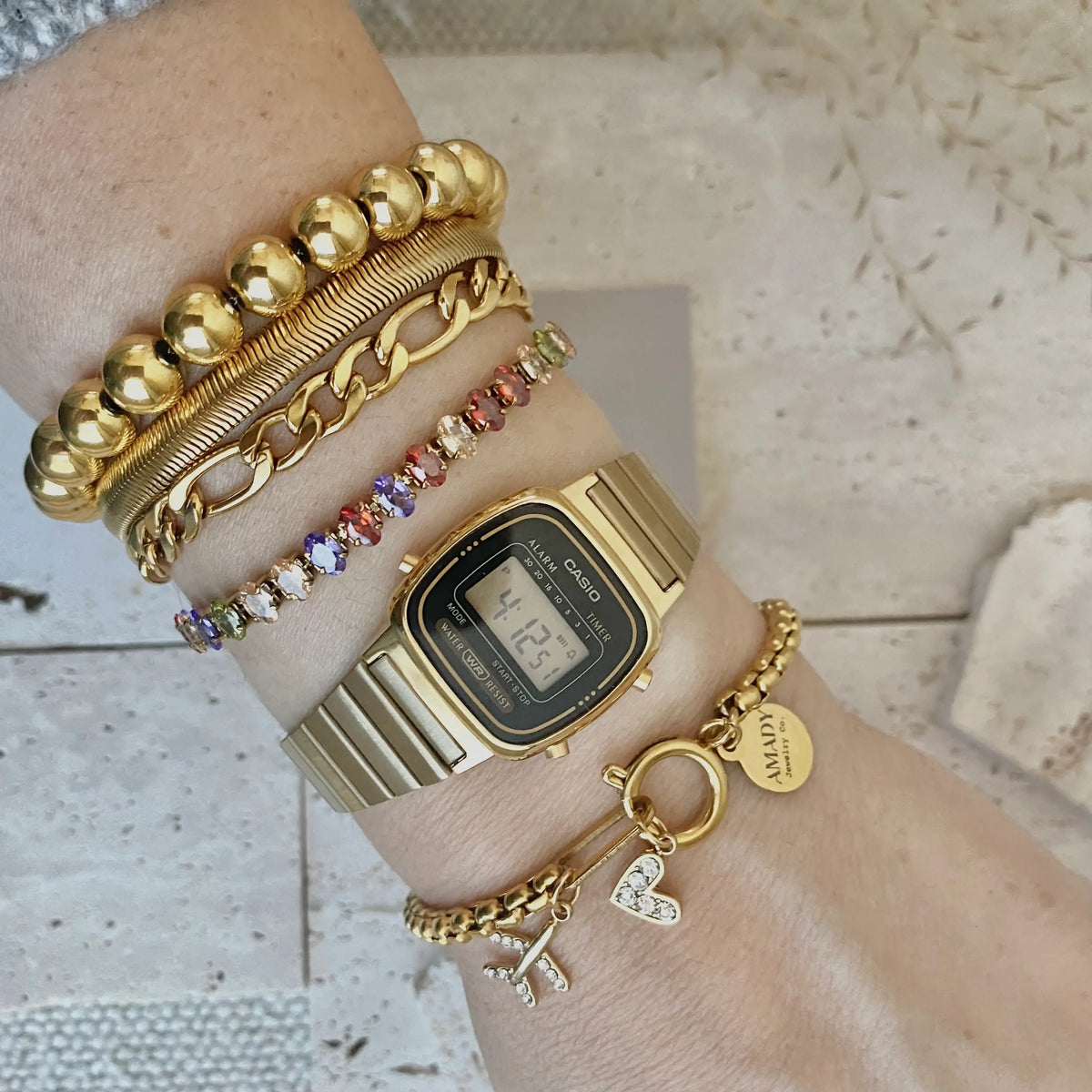 Traveler travel Bracelet airplane plane heart gold plated