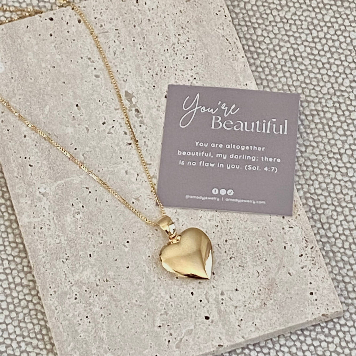 Heart locket necklace 18k Gold Filled heart shape pendant
