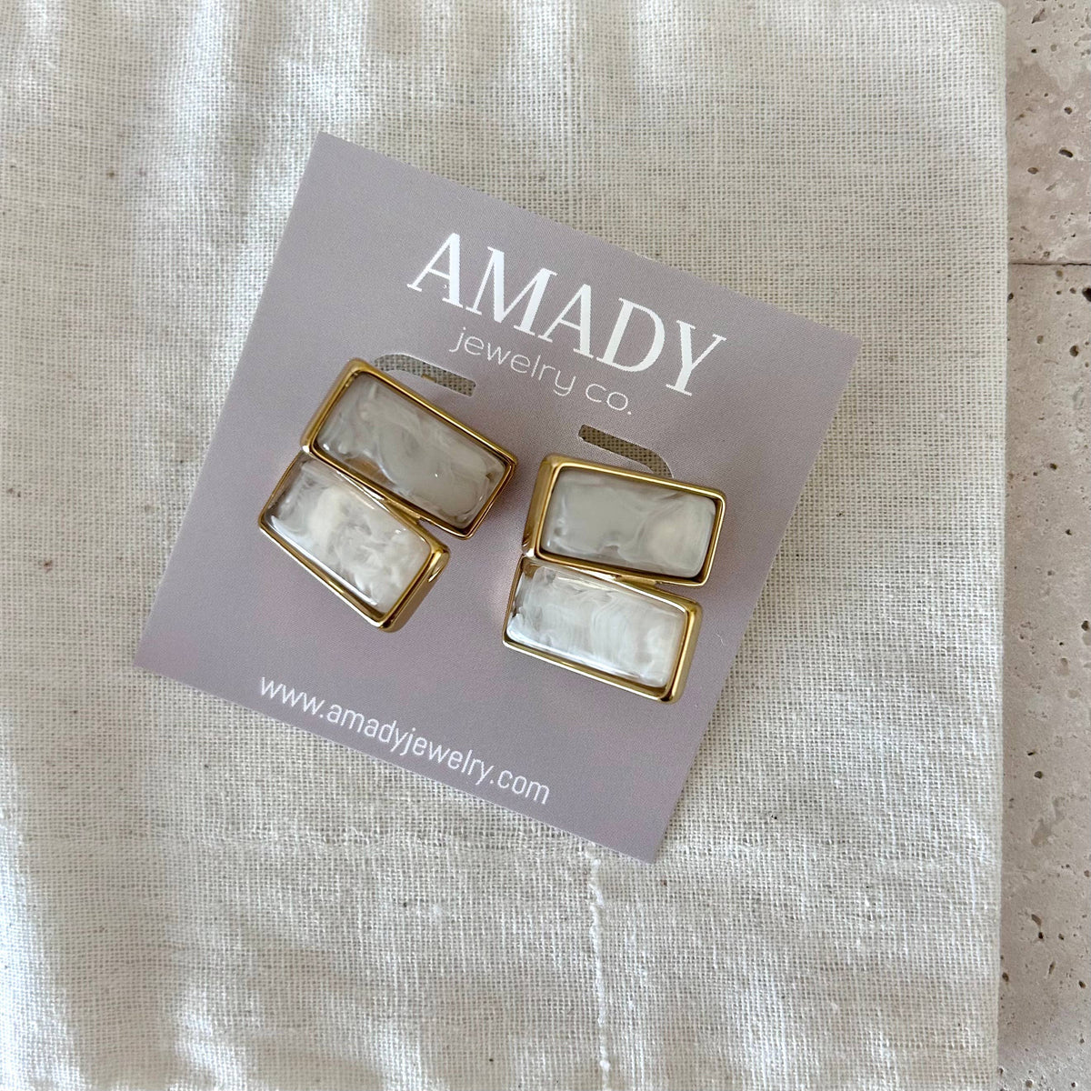 Statement Rectangle post earrings waterproof geometric