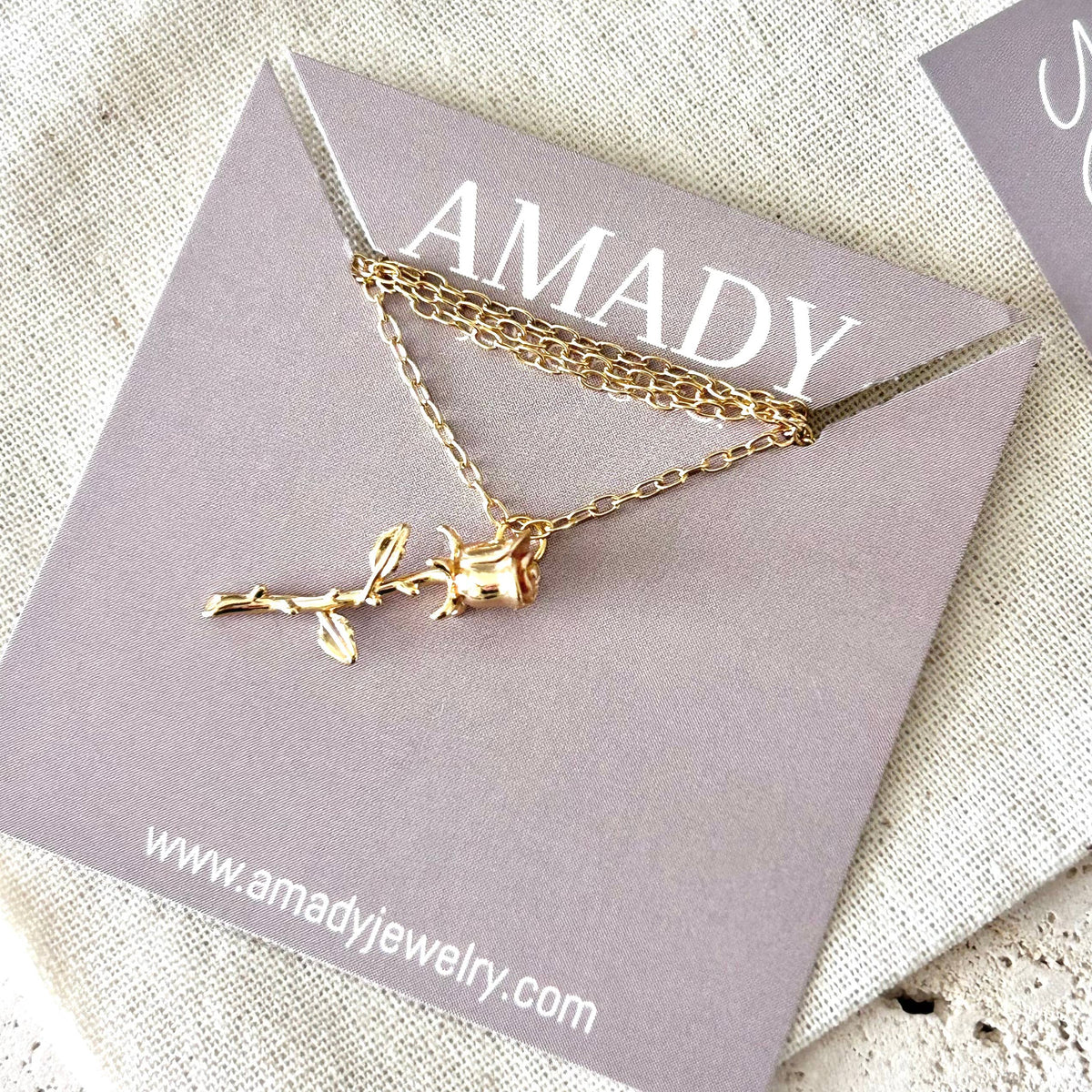 Rose Flower pendant necklace gold filled gold-plated
