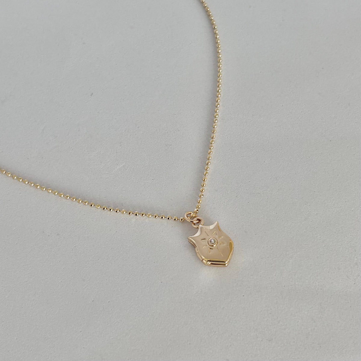 Shield of faith locket Pendant charm necklace gold filled