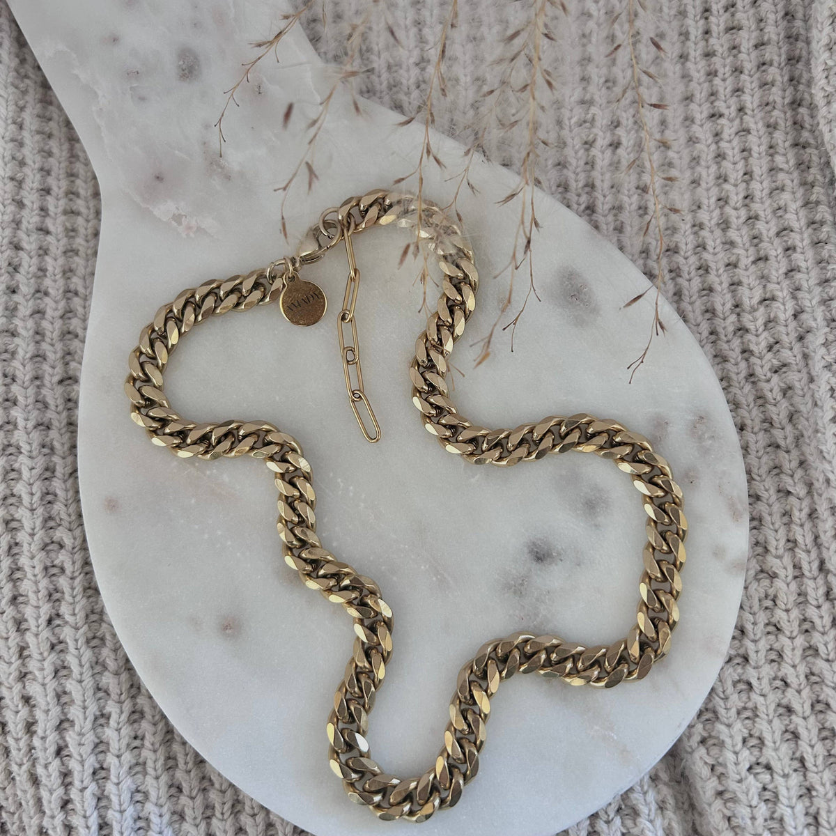 Curb Chain chunky layering bold necklace 18k stainless steel
