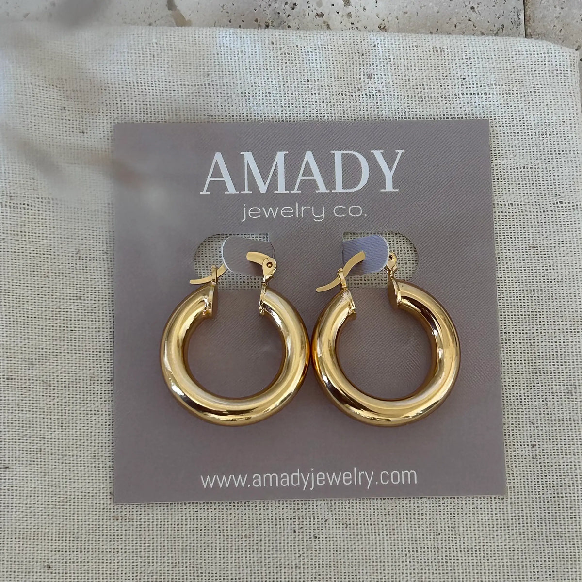 20mm 18k Gold Filled Thick Hoop Earrings hoops