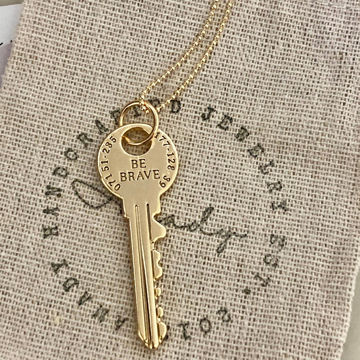Be Brave Key Lock Necklace 18k gold filled water resistant