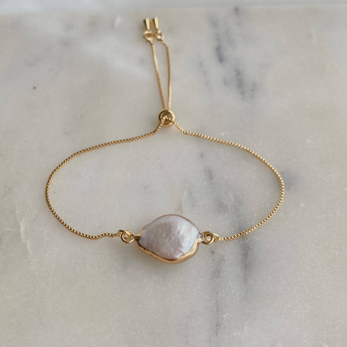 Single Pearl Bracelet Water Pearl Gold Filled 18k one size