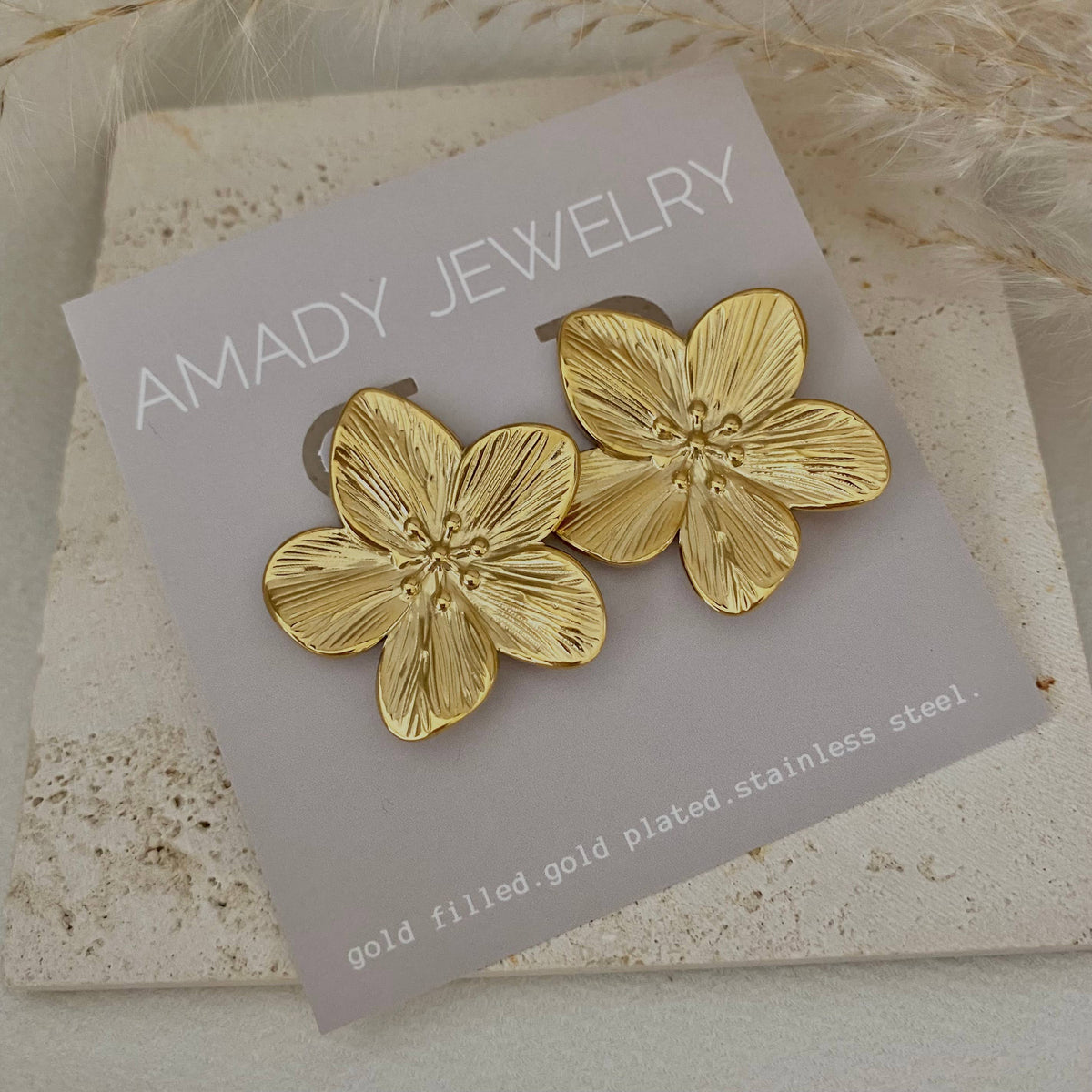 Flower Bold Statement Earring 18k Gold Plated Lightweight