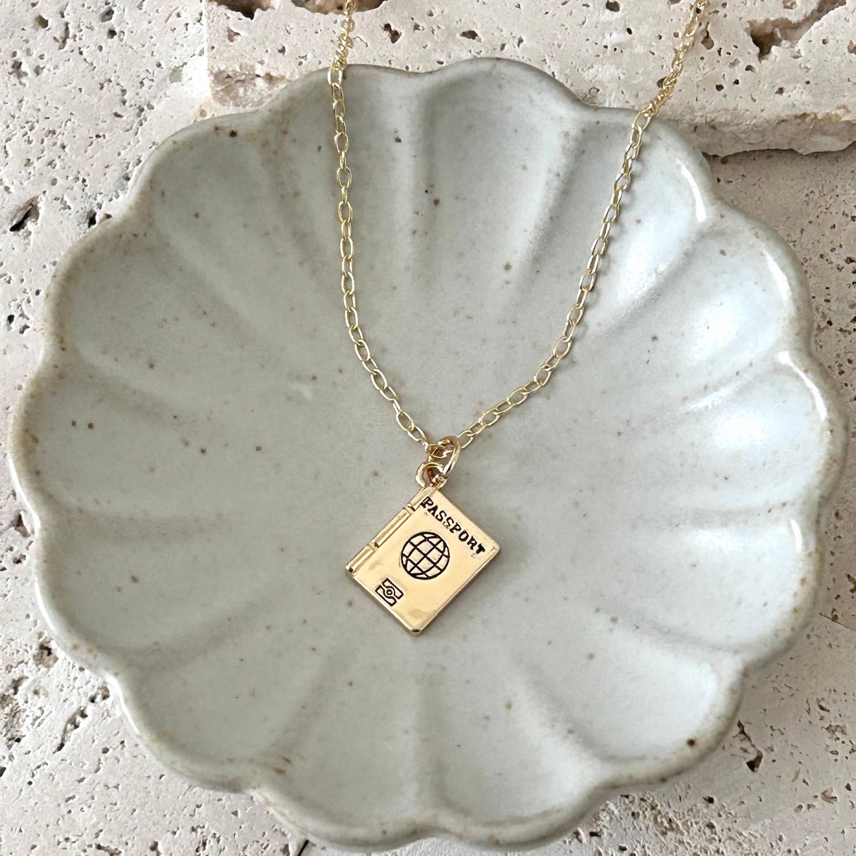 Passport book travel traveling lover pendant charm necklace