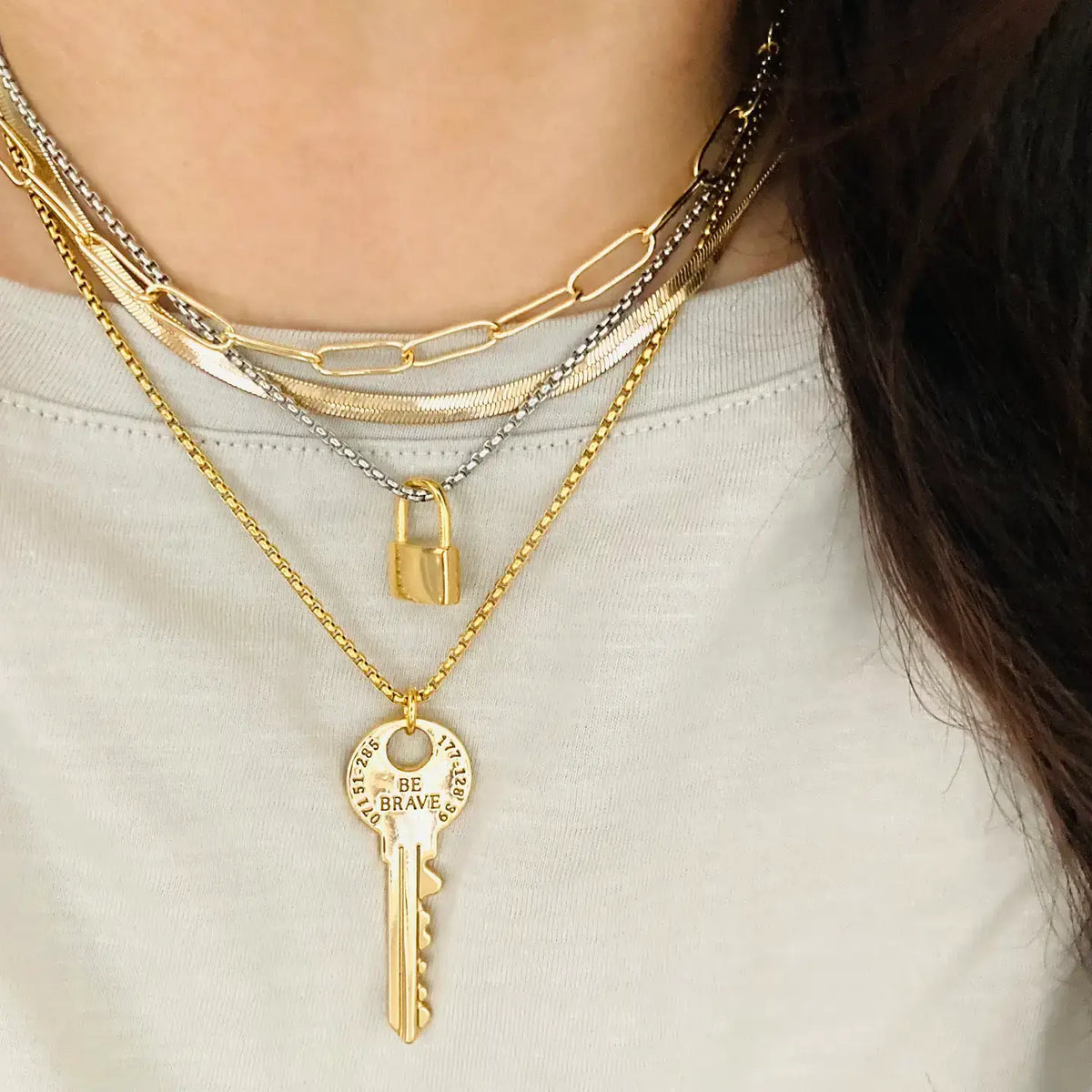 Gold Padlock Necklace on a gold-plated or silver chain