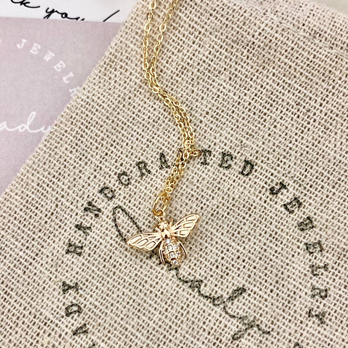 Honey Bee Queen Bee Pendant Charm chain necklace