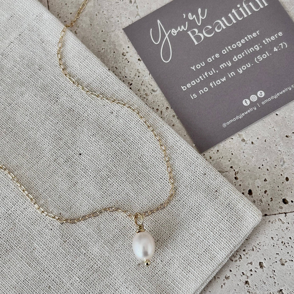 Single Pearl necklace freshwater pearl layering necklaces