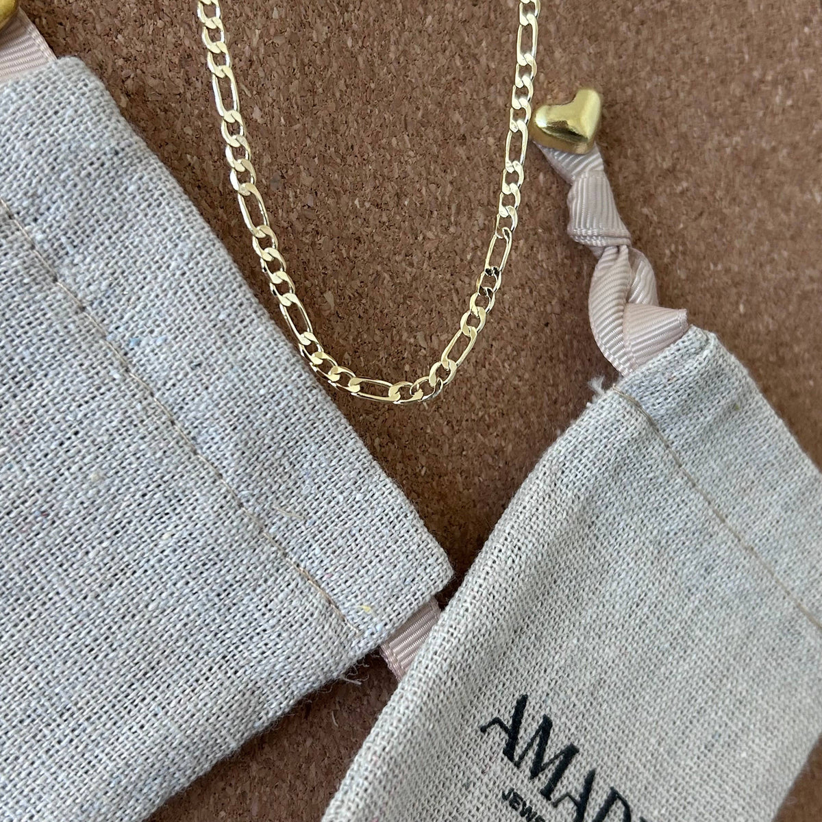 Figaro Layering Chain Necklace 18k Gold Filled Waterproof