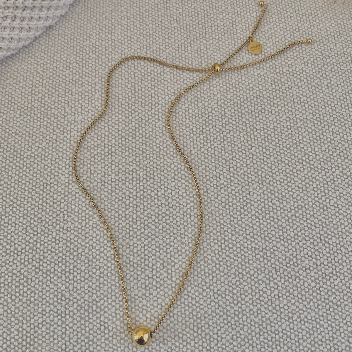 Dot big ball bead Necklace 18k gold plated stainless steel