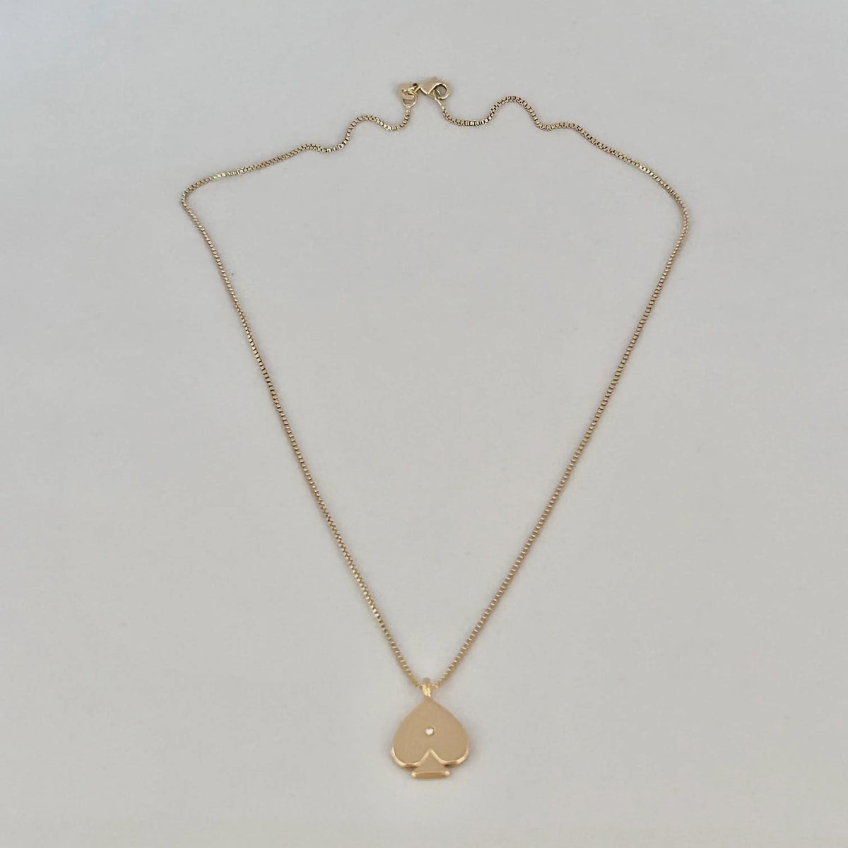 Ace of spade pendant charm necklace Gold Filled