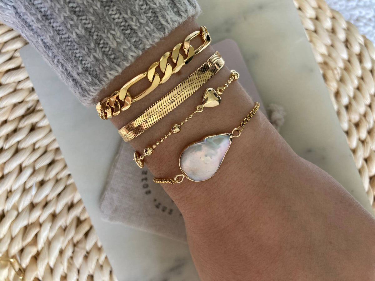 Single Pearl Bracelet Water Pearl Gold Filled 18k one size