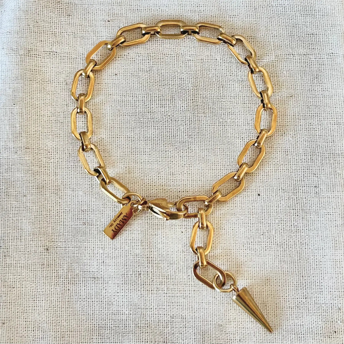 Spike Charm Chain Bracelet – Gold or Silver