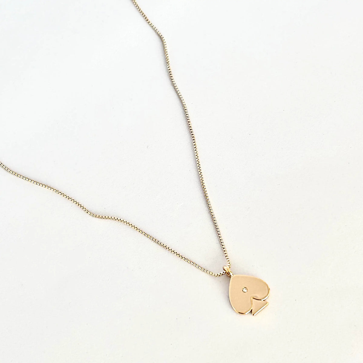 Ace of spade pendant charm necklace Gold Filled