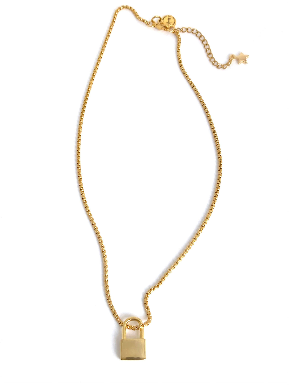 Gold Padlock Necklace on a gold-plated or silver chain