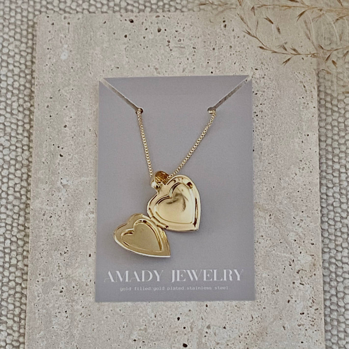Heart locket necklace 18k Gold Filled heart shape pendant