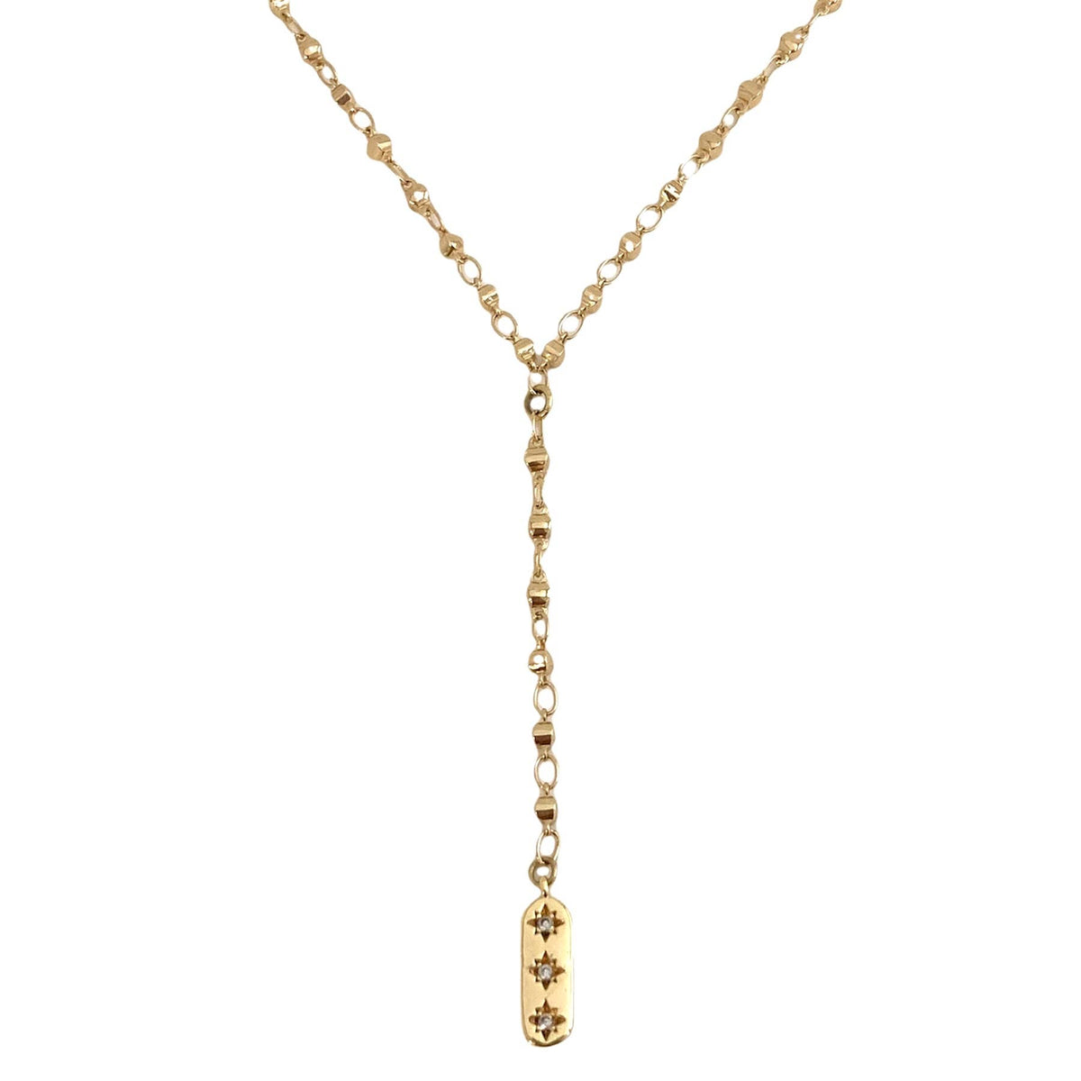 Lariat necklace rosary beaded chain star pendant lariat gold