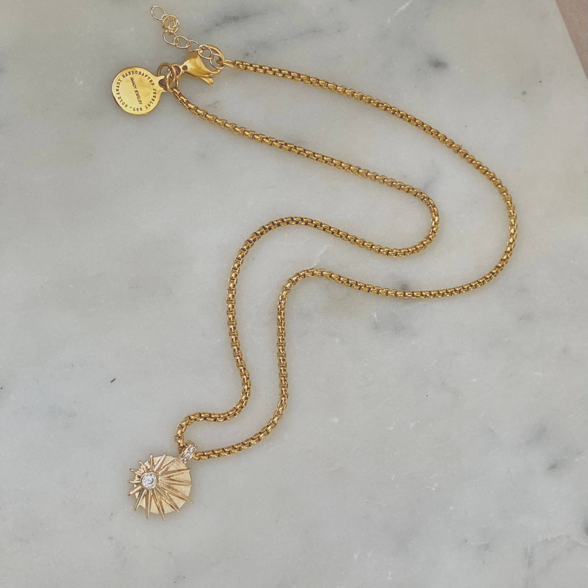 Sunburst sunrise zirconia gold plated necklace silver ombre
